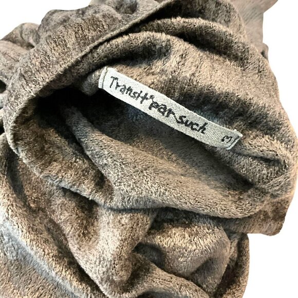 Transit Par Such Velvet Turtleneck Sweater Brown Size M Long Sleeve Lightweight - Picture 7 of 9